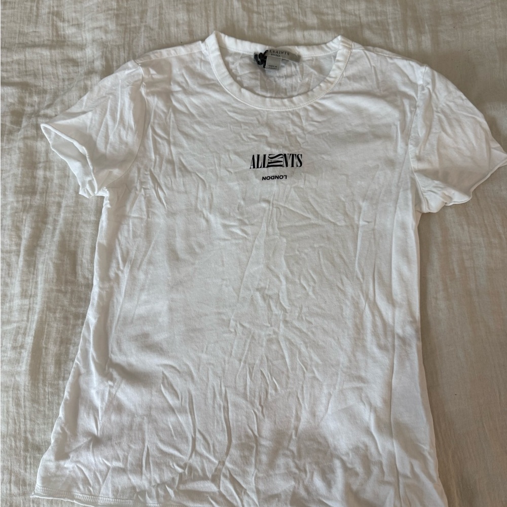 All Saints White Short Sleeve Tee